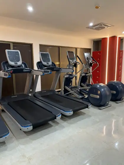 Row of treadmills